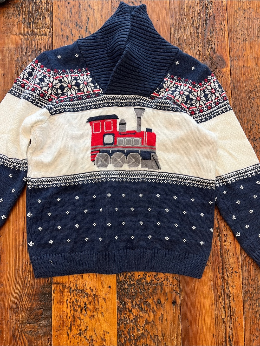Janie & Jack Fair Isle Shawl-Collar Sweater